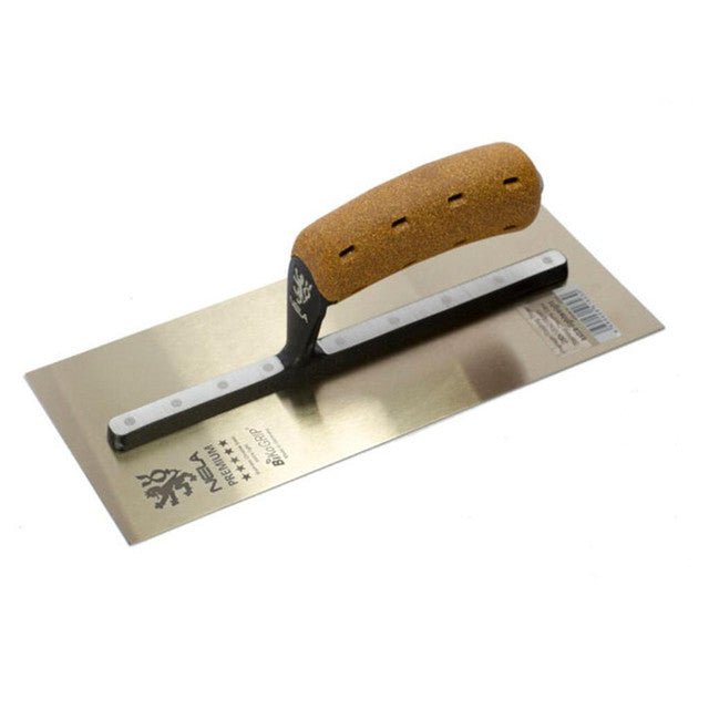NELA Chrome Stainless Finishing Trowel - Cork Handle